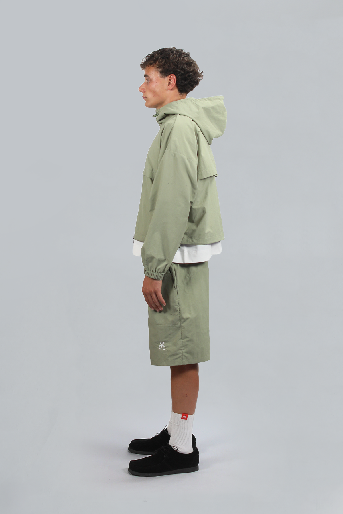 Seafoam Green Nylon Windbreaker Jacket