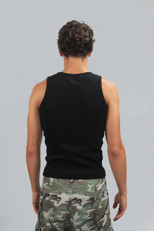 Black Ribbed Tank Top