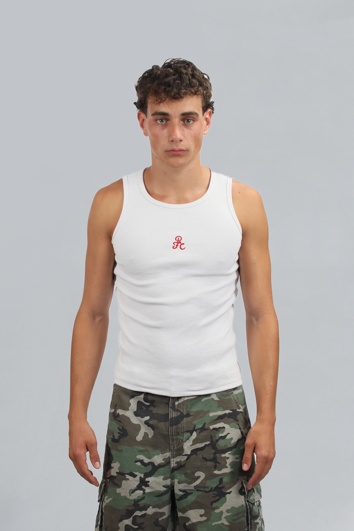 White Ribbed Tank Top