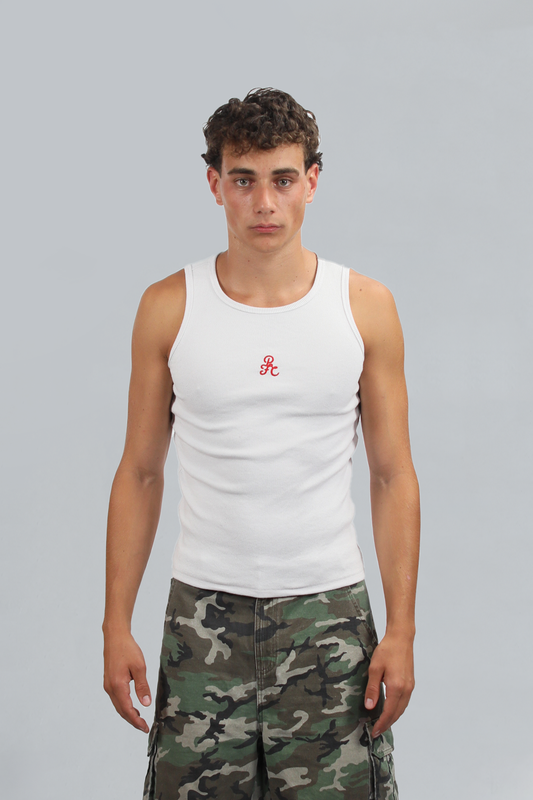 White Ribbed Tank Top