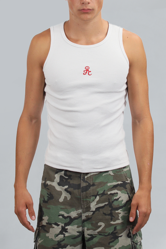 White Ribbed Tank Top